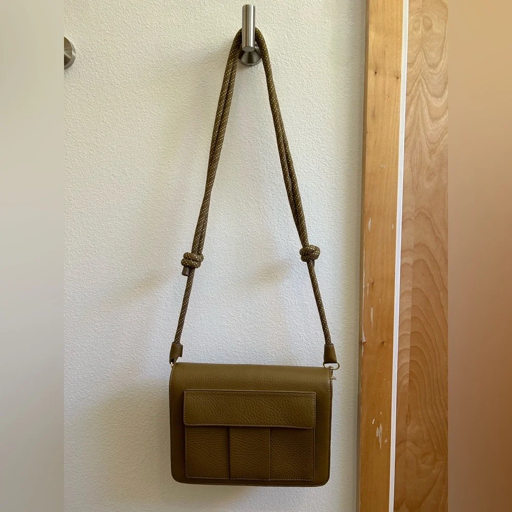 Dagne Dover Pebbled Leather Purse in Olive Green - discontinued style - Picture 7 of 13